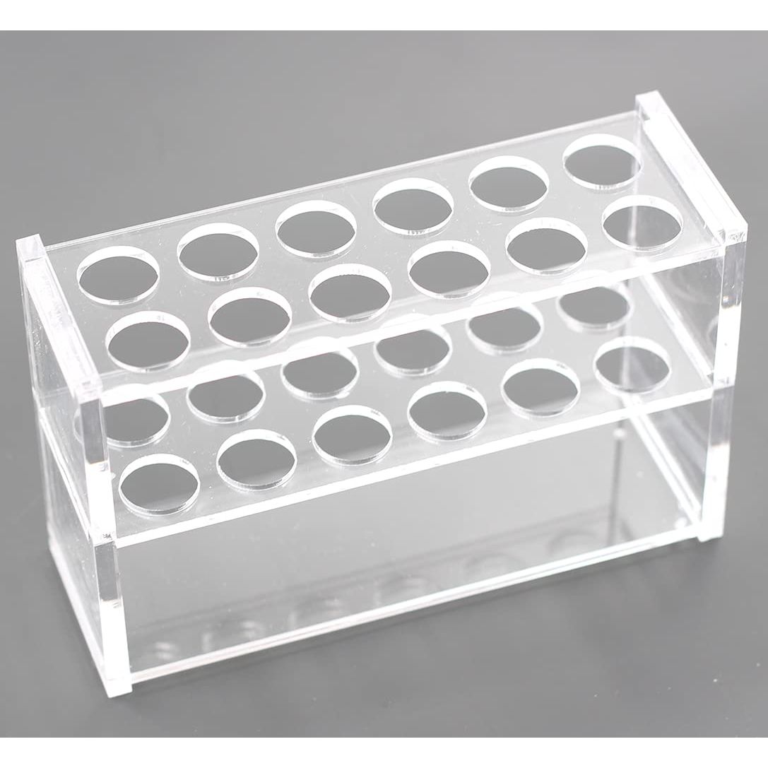12 Slot Clear Acrylic Organizer Rack with grey background