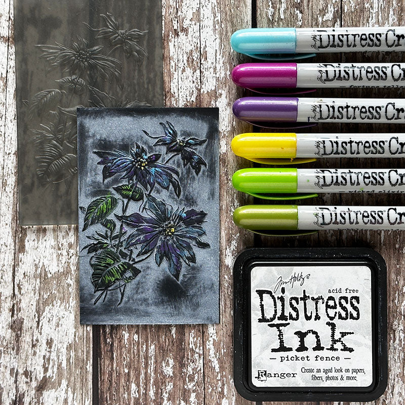Tim Holtz Distress Ink Pad PICKET FENCE Ranger TIM40781 Floral Holiday Card | color-code:ALT01