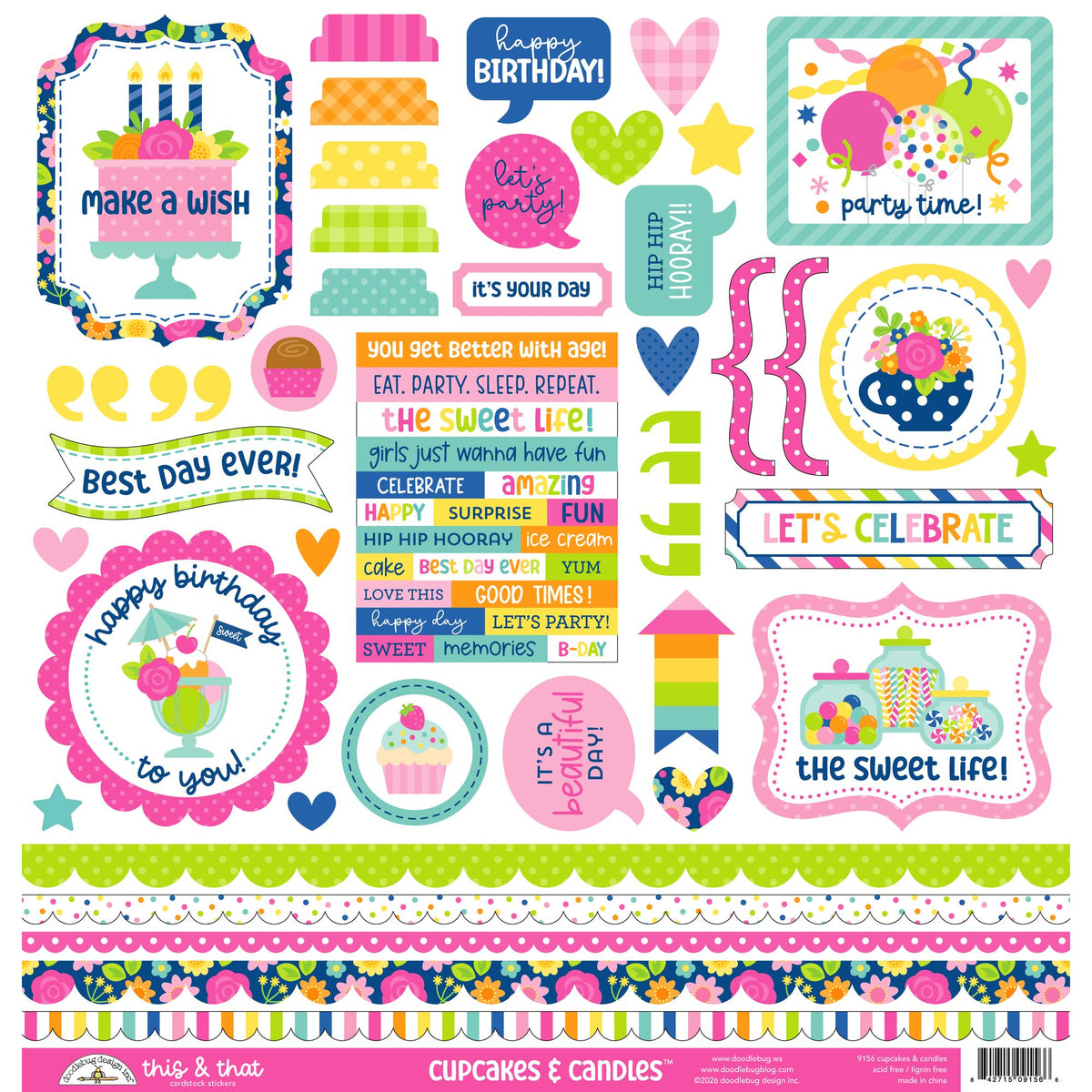 12x12 inch this and that sticker sheet included in 12 inch paper pack