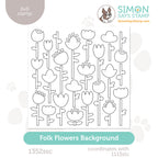 Simon Says Clear Stamps Folk Flowers Background 1352ssc In My Heart