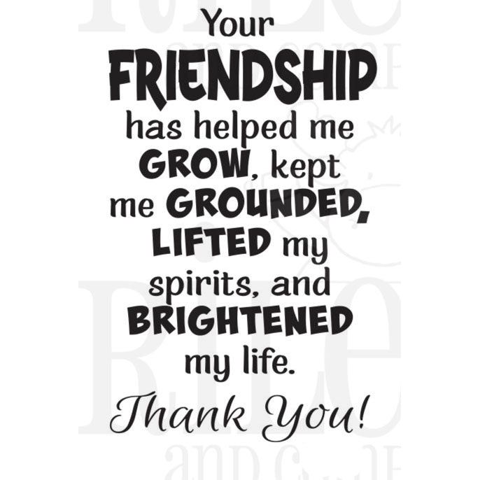 Riley And Company Funny Bones Your Friendship Has Helped Me Grow Clear Stamp rwd-1359
