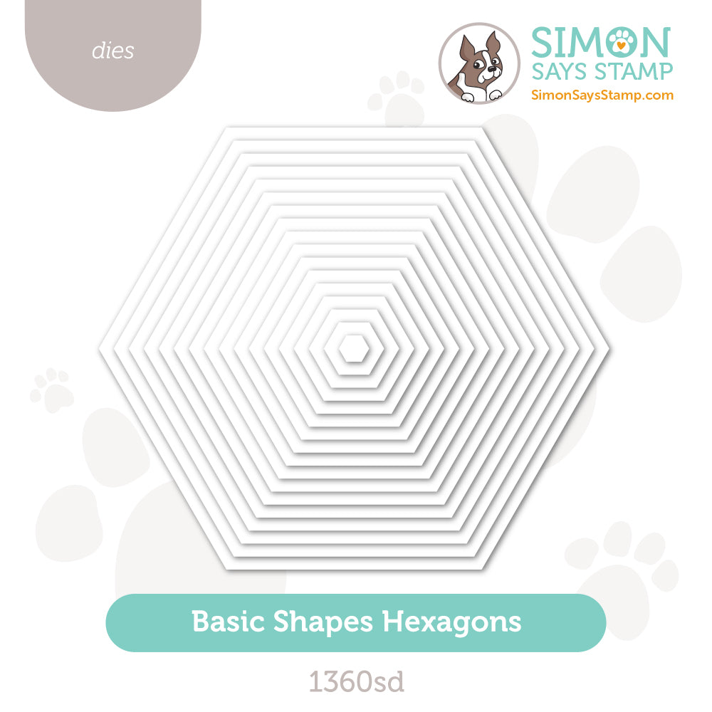 Simon Says Stamp Basic Shapes Hexagons Wafer Dies 1360sd DieCember