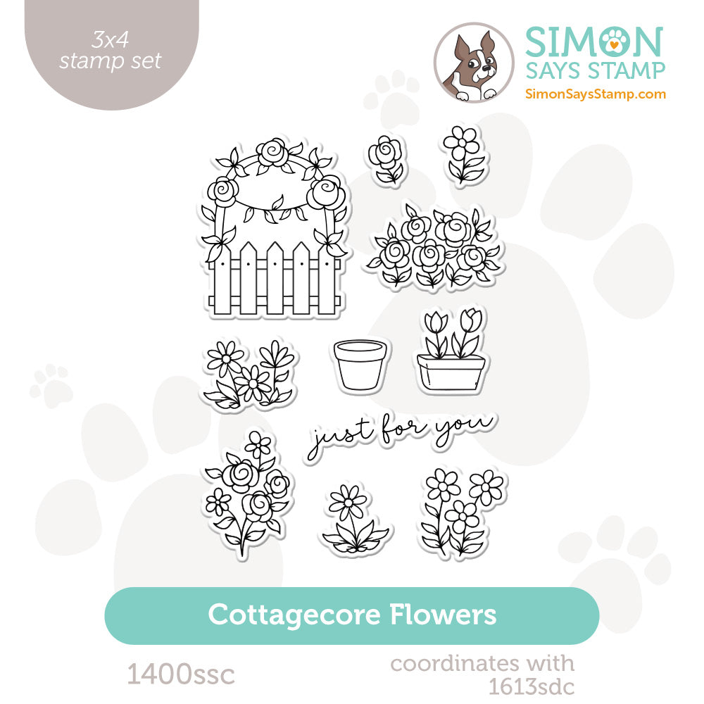 Simon Says Clear Stamps Cottagecore Flowers 1400ssc Shine On