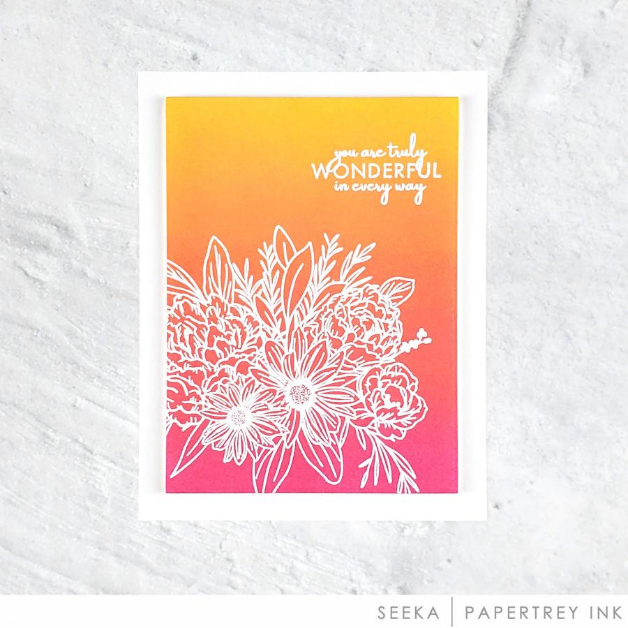 Papertrey Ink Easy Bouquet Clear Stamps 1496 white
