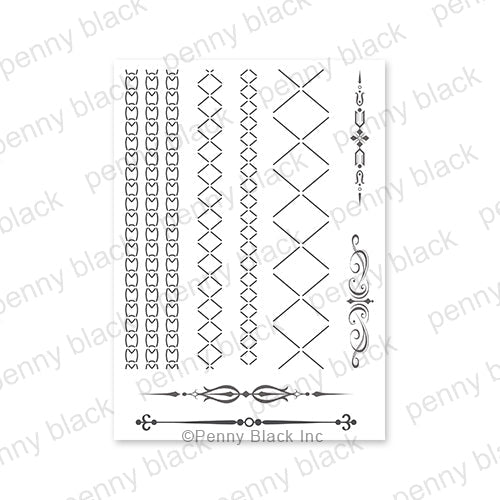 Penny Black Border Bliss Stick and Shine Sheets 15-010