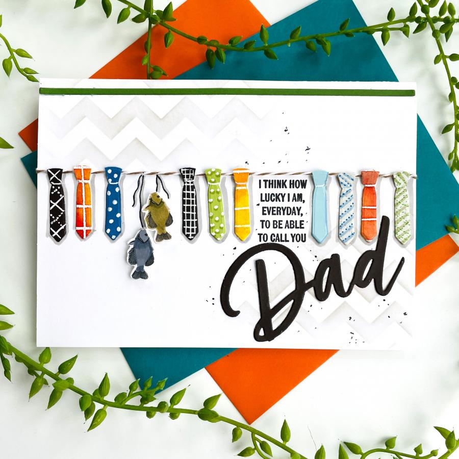 Papertrey Ink Larger Than Life Dad Clear Stamps 1501 tie