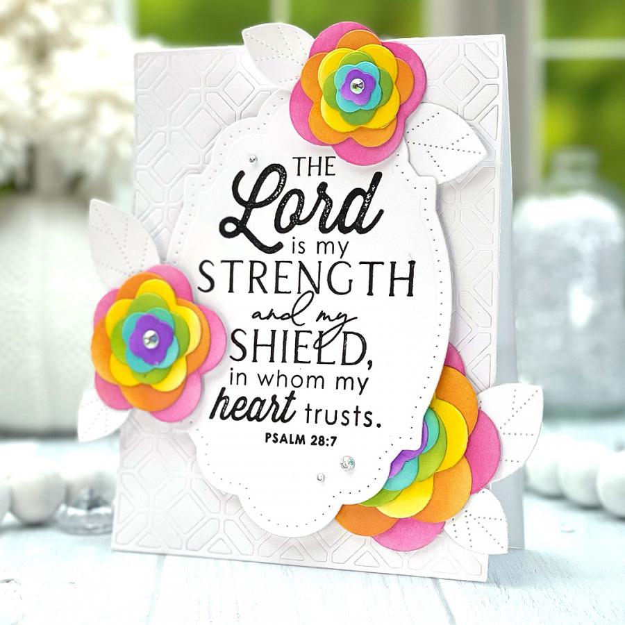 Papertrey Ink Psalm Refelctions April Clear Stamps 1502 embossing