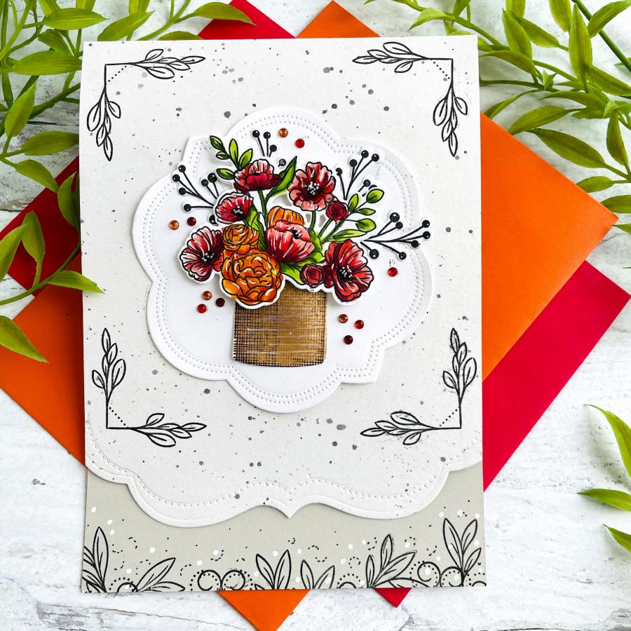 Papertrey Ink Vase Collection 18 Clear Stamps 1510 blooms
