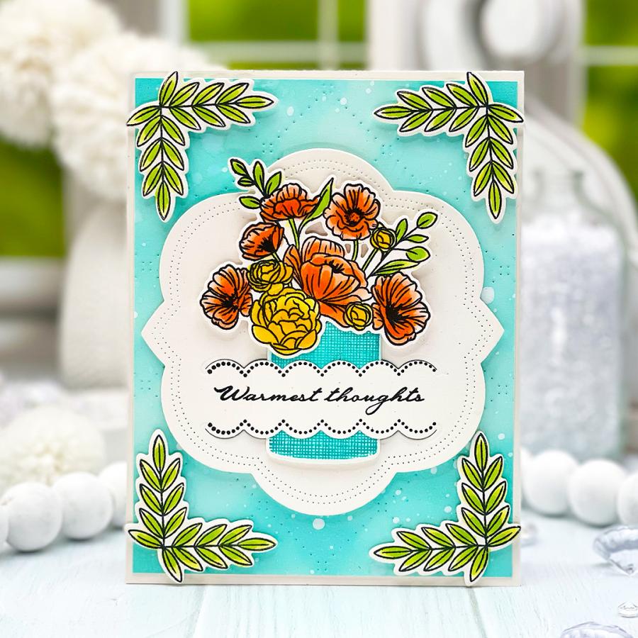 Papertrey Ink Vase Collection 18 Clear Stamps 1510 warmest thoughts