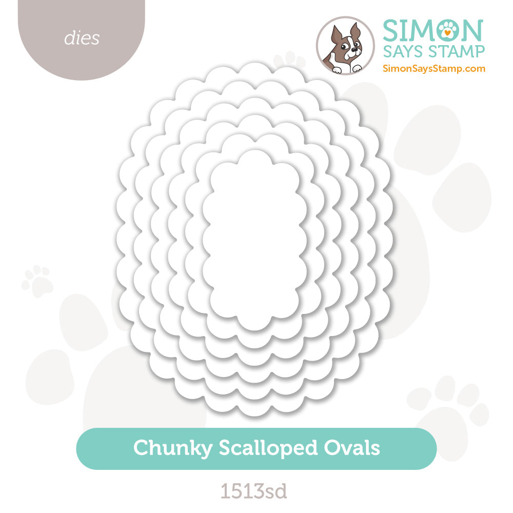 Simon Says Stamp Chunky Scalloped Ovals Wafer Dies 1513sd Heart to Heart