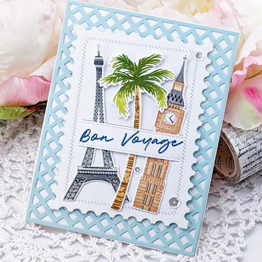 Papertrey Ink Tuck It Travel Clear Stamps 1515 Bon Voyage