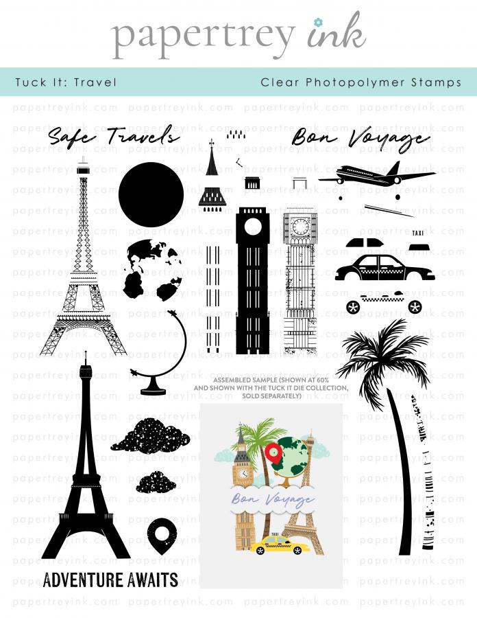 Papertrey Ink - Clear Photopolymer Stamps - Tuck It - Travel