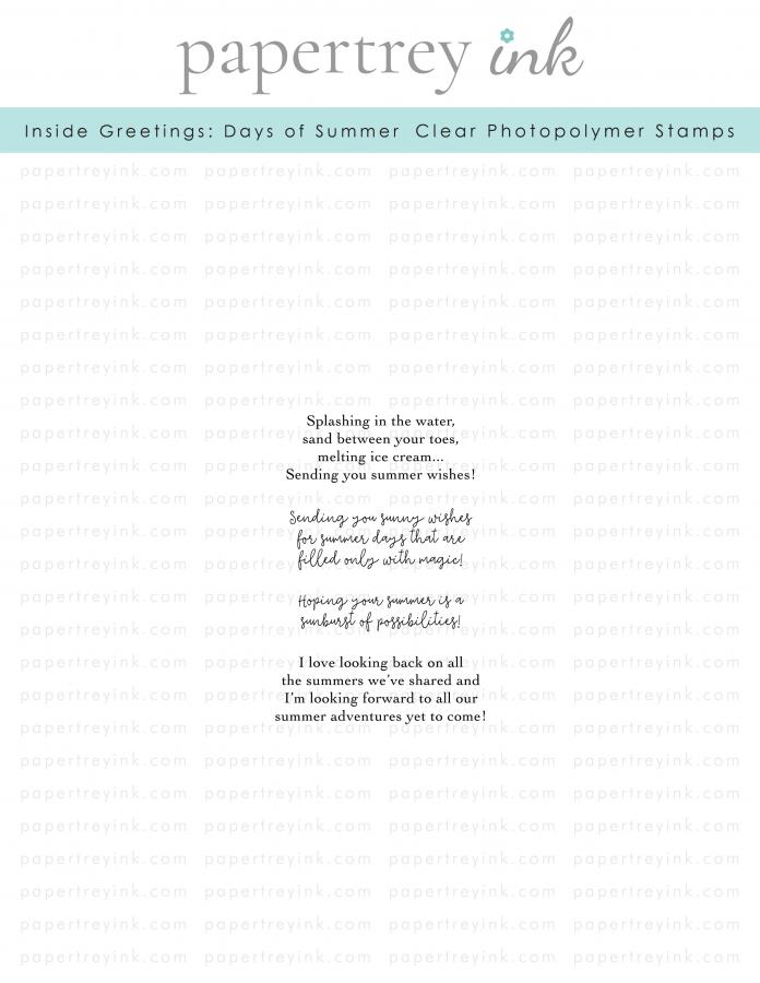 Papertrey Ink Inside Greetings Days of Summer Clear Stamps 1519