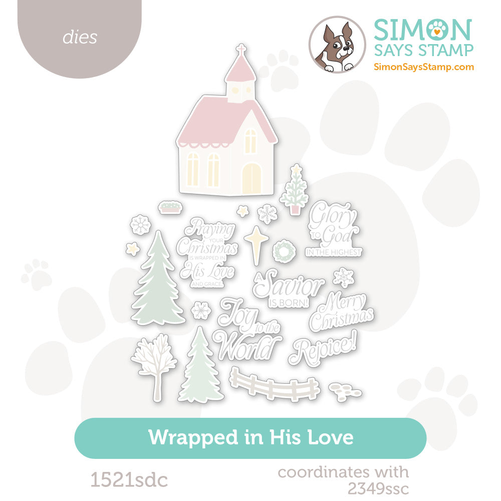 Simon Says Stamp Wrapped In His Love Wafer Dies 1521sdc