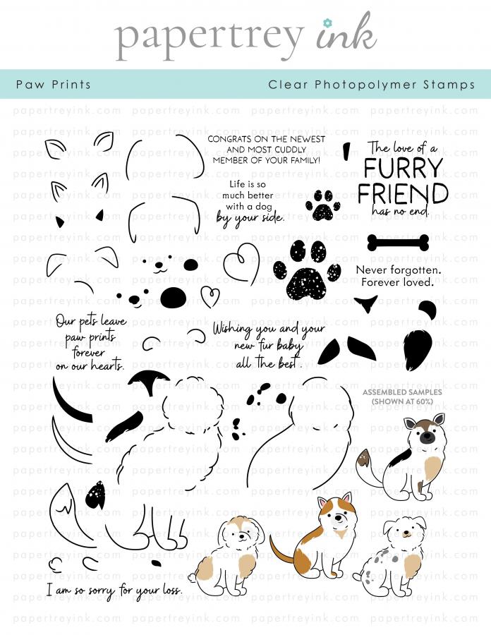 Papertrey Ink Paw Prints Clear Stamps 1524