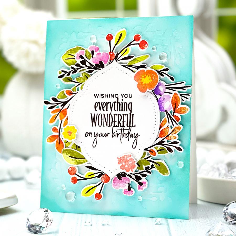 Papertrey Ink Fresh Florals Clear Stamps 1526 wishing you