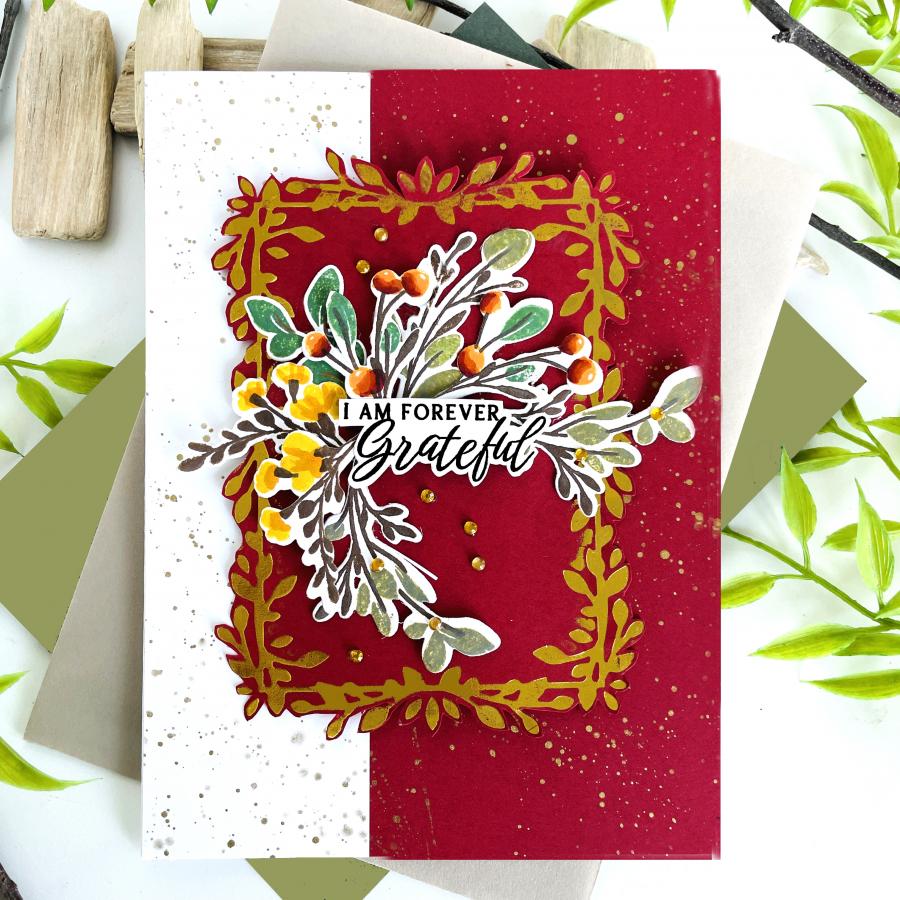 Papertrey Ink Fresh Florals Dies pti-0672 forever grateful