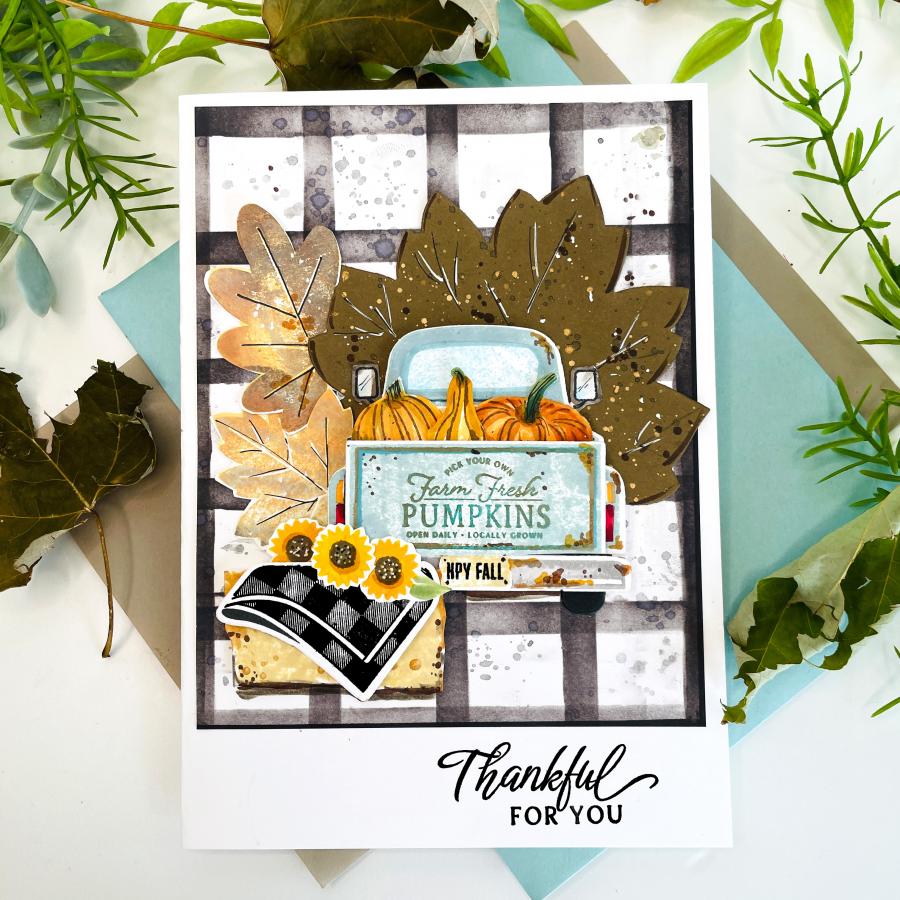 Papertrey Ink Farm Fresh Pumpkins Clear Stamps 1527 thankful for you