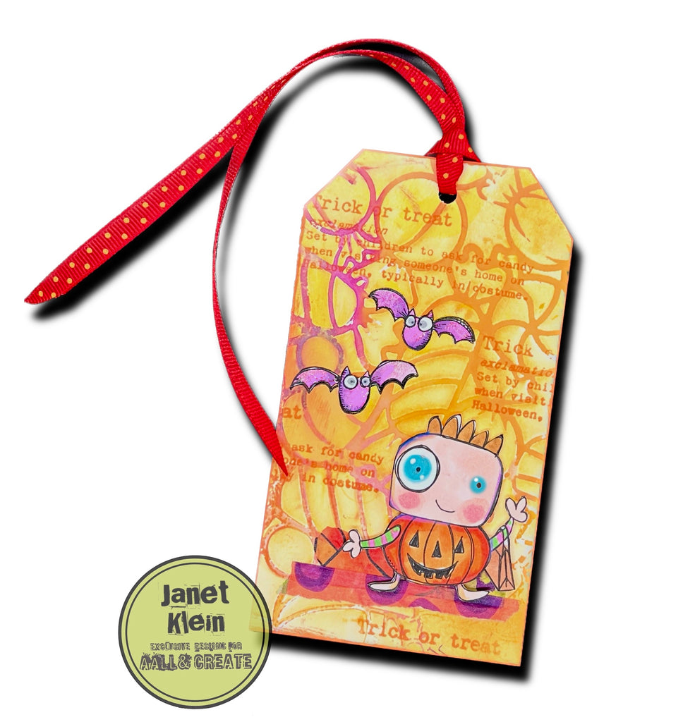AALL & Create Confection 6x6 Stencil aal153 trick or treat tag