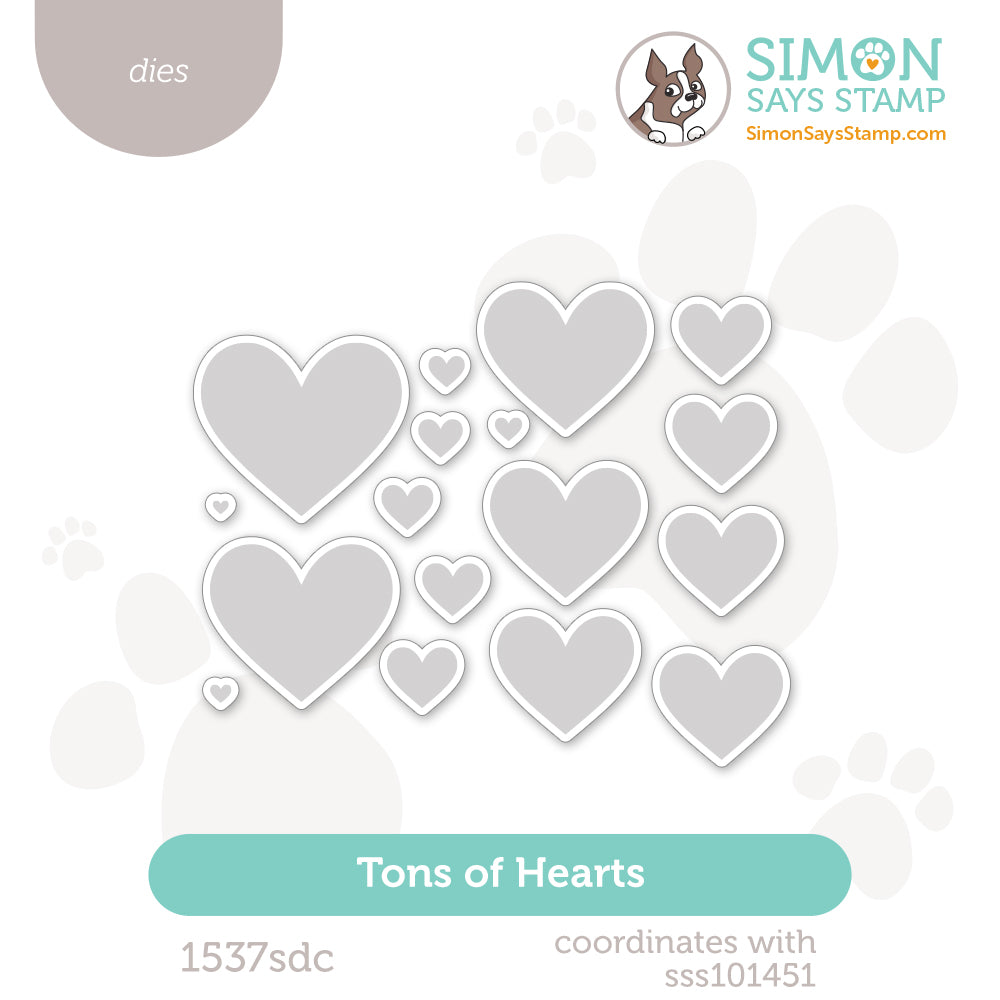 Simon Says Stamp Tons Of Hearts Wafer Dies 1537sdc Heart to Heart