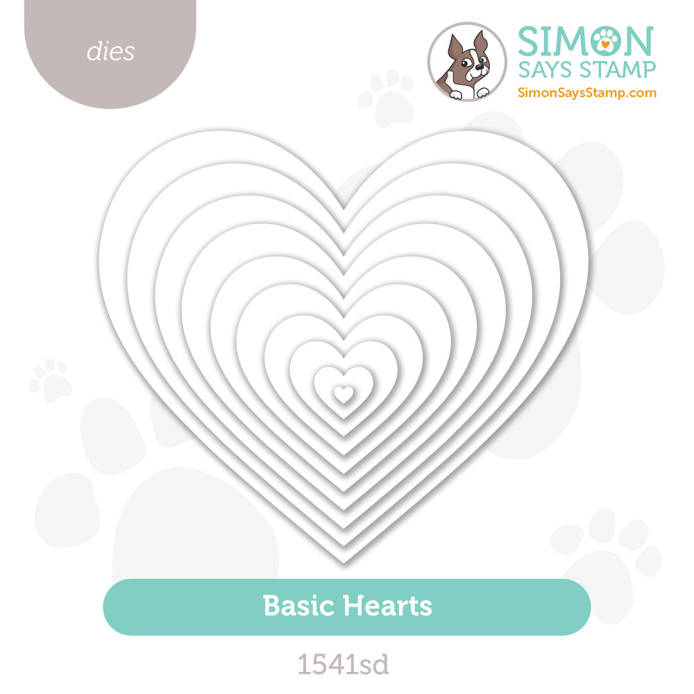 Simon Says Stamp Basic Hearts Wafer Dies 1541sd Heart to Heart