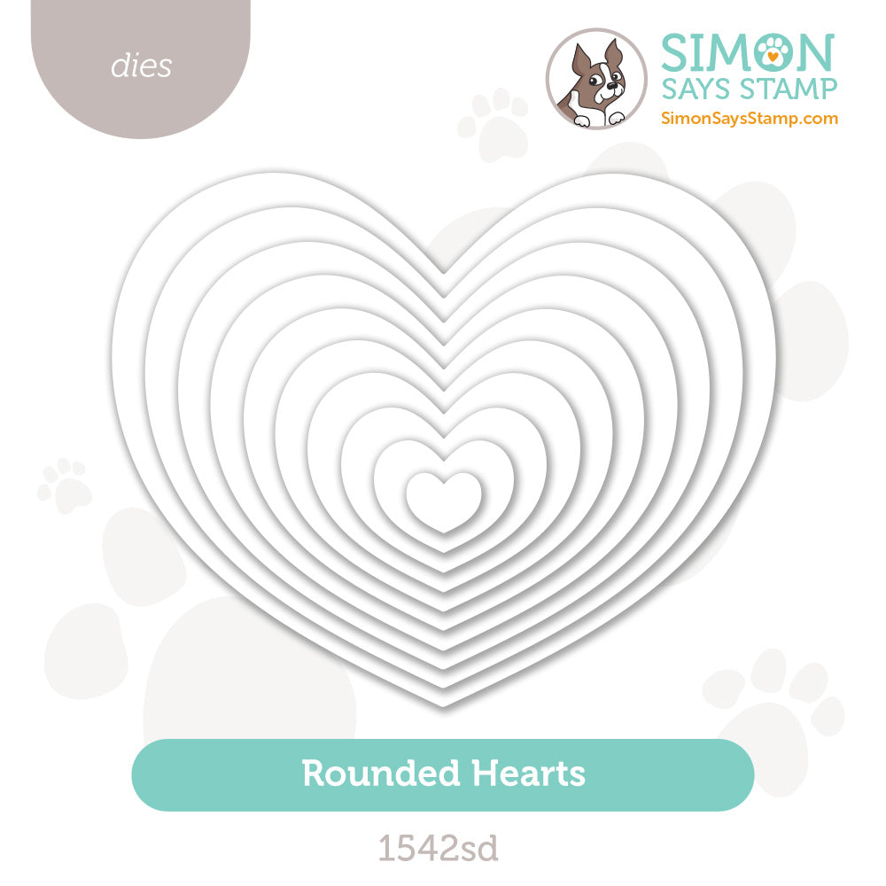 Simon Says Stamp Rounded Hearts Wafer Dies 1542sd Heart to Heart