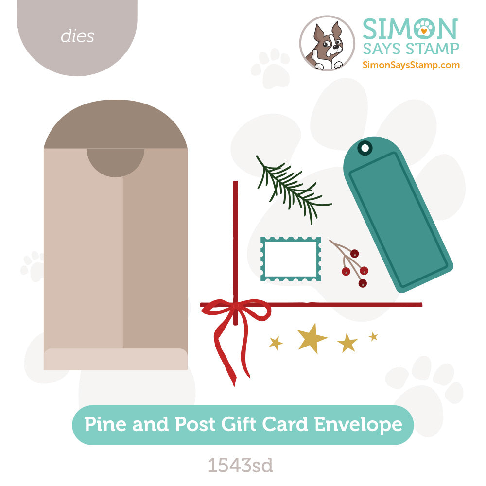 Simon Says Stamp Pine and Post Gift Card Envelope Wafer Dies 1543sd