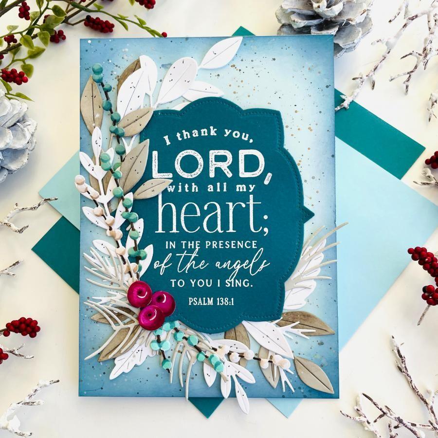 Papertrey Ink Psalm Reflections November Clear Stamps 1550 blue background