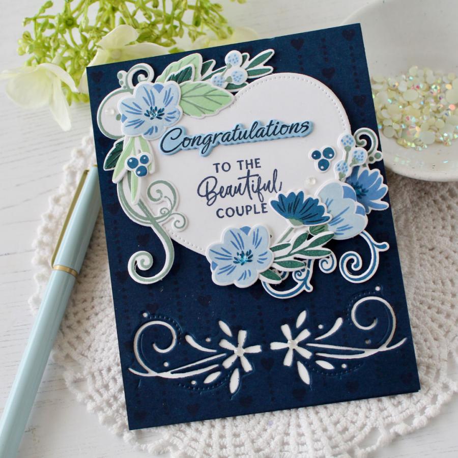 Papertrey Ink Fanciful Flourishes Clear Stamps 1554 congratulations