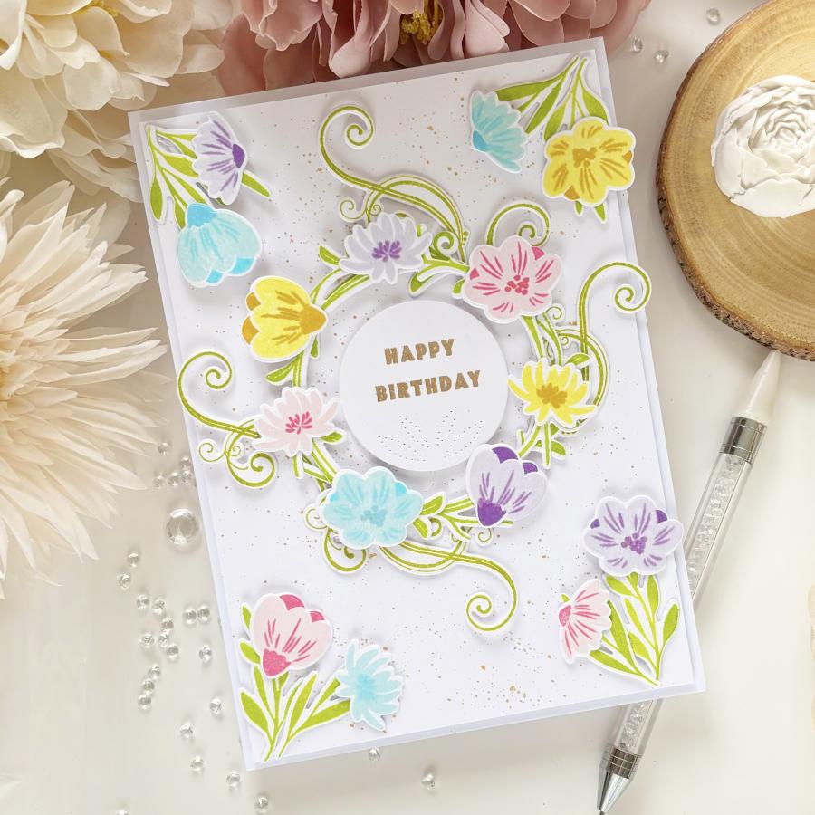 Papertrey Ink Fanciful Flourishes Clear Stamps 1554 birthday