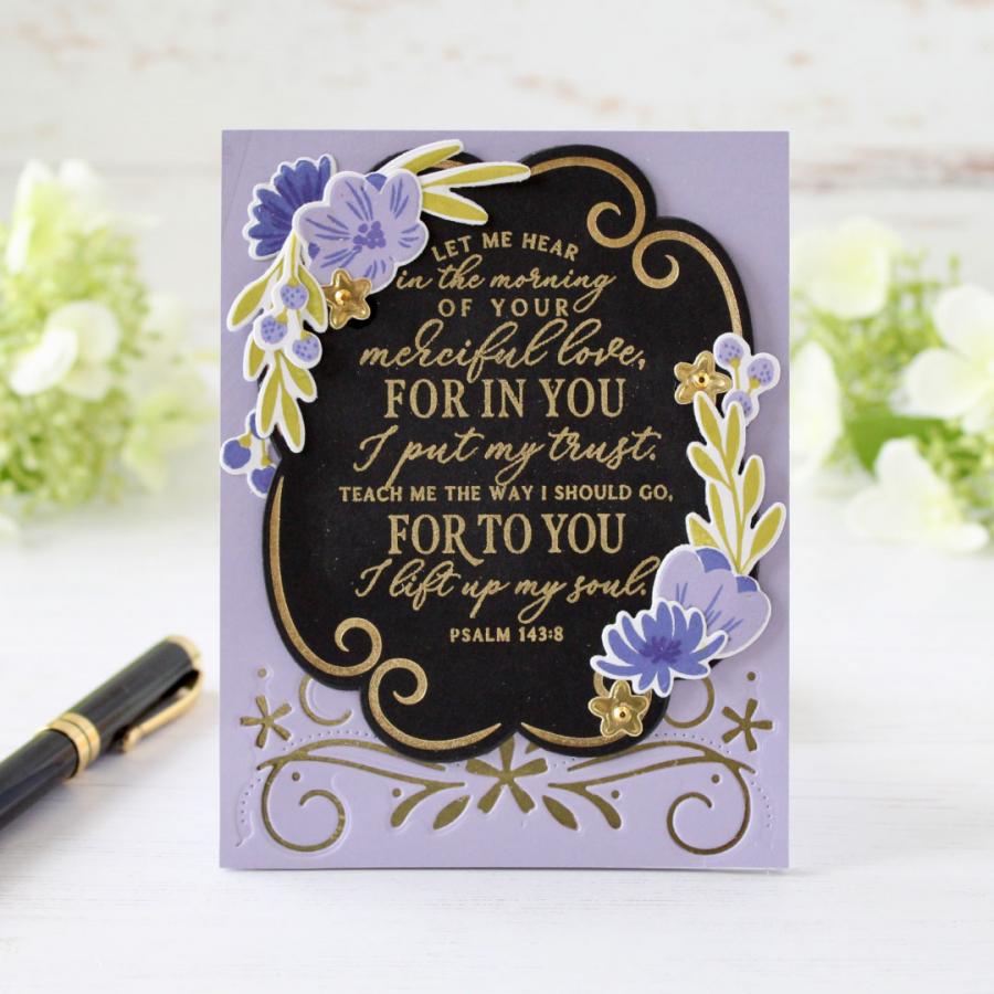 Papertrey Ink Psalm Reflections December Hot Foil Plate ptif-0019 blooms
