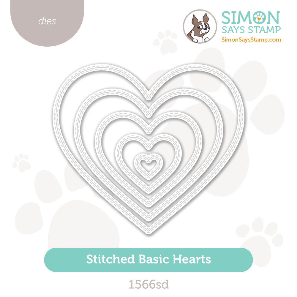Simon Says Stamp Stitched Basic Hearts Wafer Dies 1566sd Heart to Heart