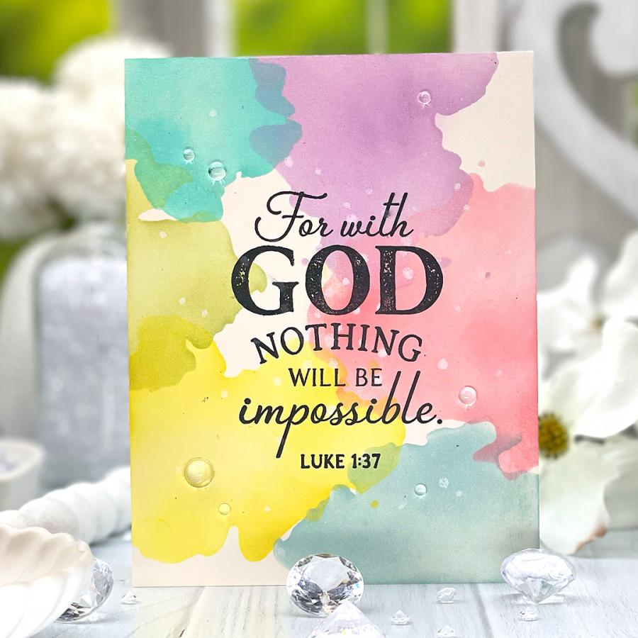 Papertrey Ink Reflections March Clear Stamp 1573 watercolor