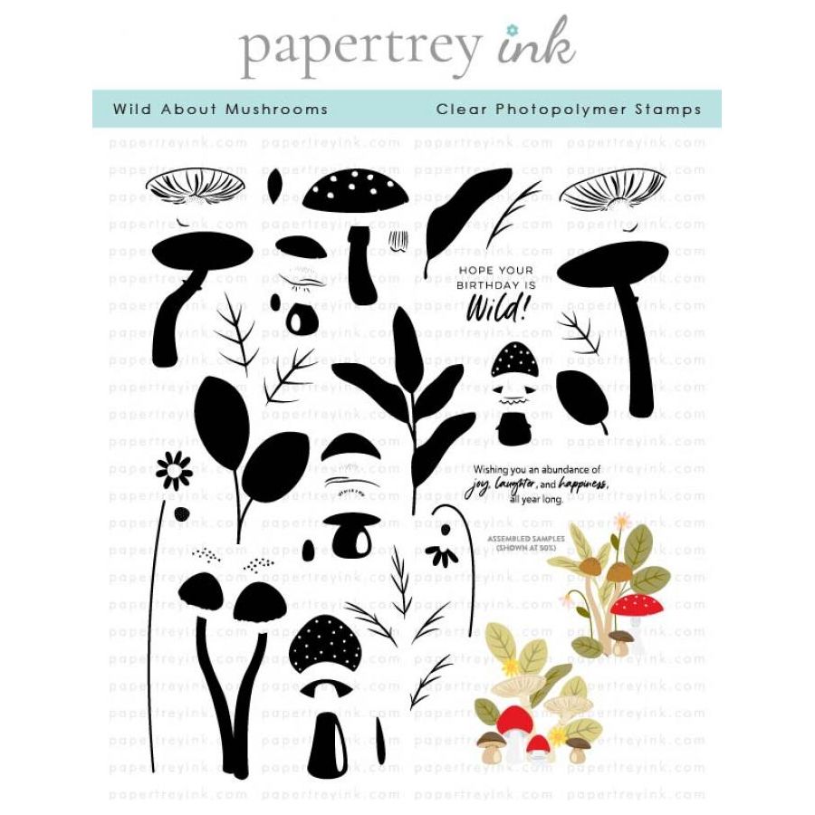 Papertrey Ink Wild About Mushrooms Clear Stamps 1575