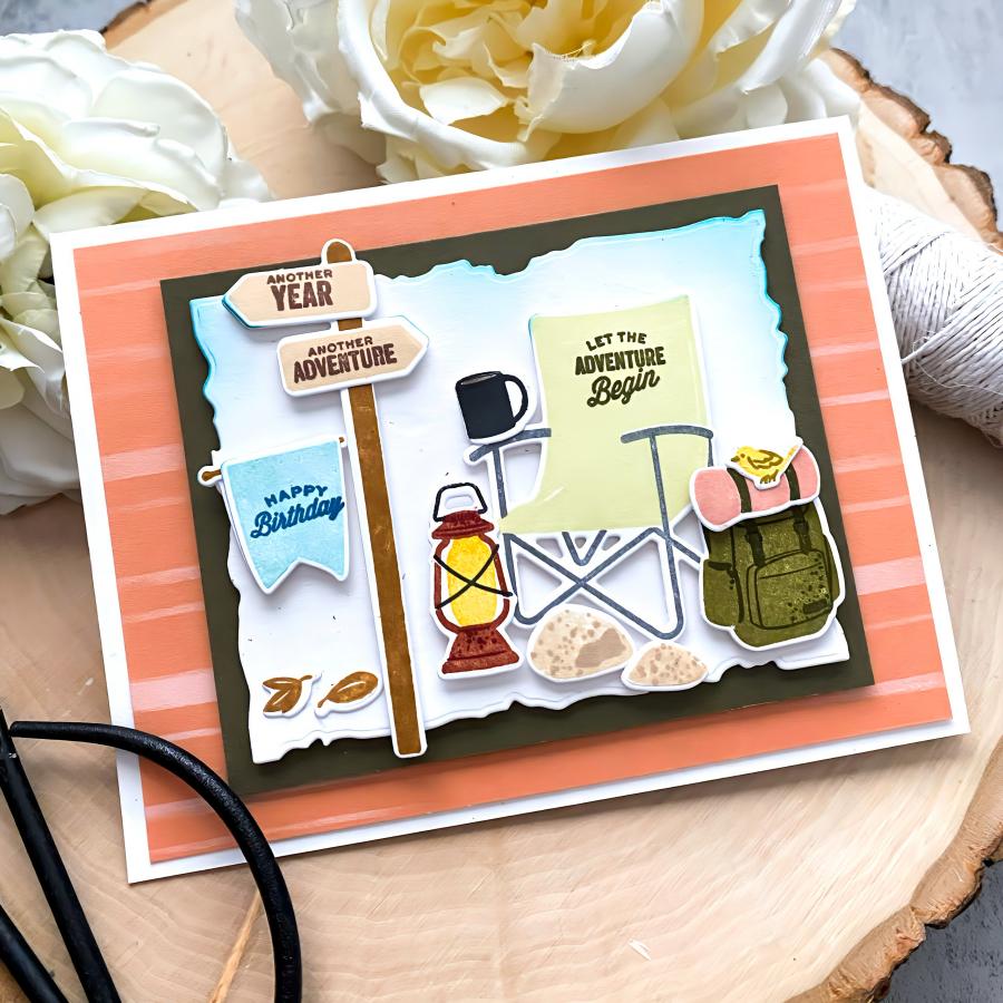 Papertrey Ink Life's Great Adventures Clear Stamp and Die Set happy birthday