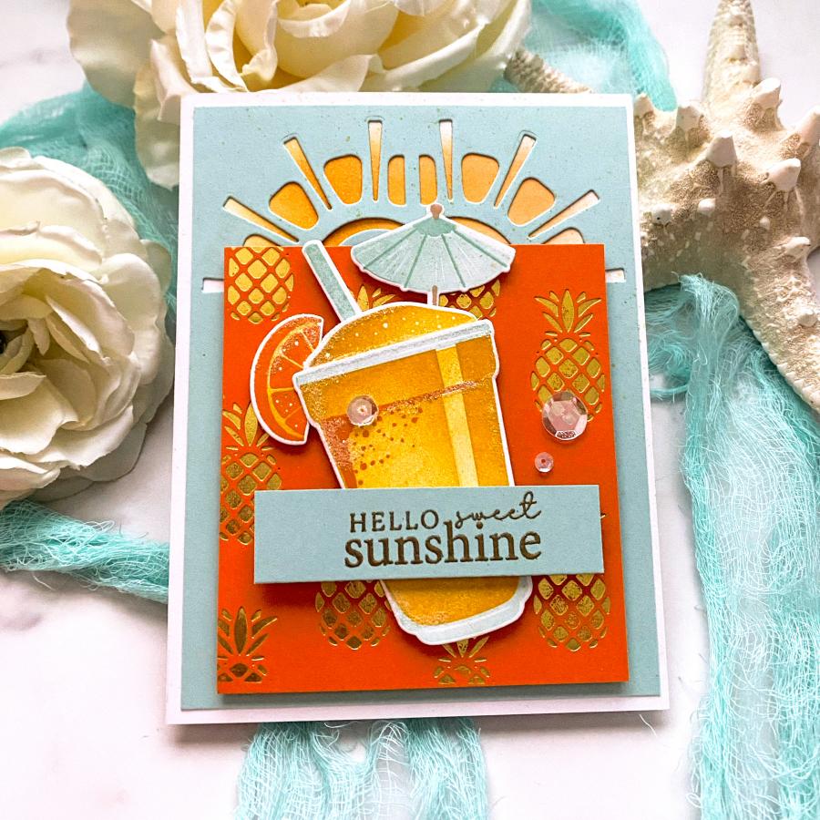 Papertrey Ink Frozen Delights Clear Stamp and Die Set hello sunshine