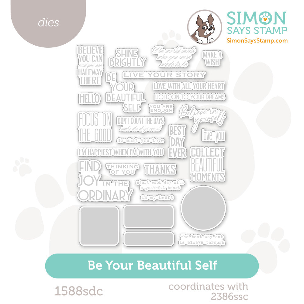 Simon Says Stamp Be Your Beautiful Self Wafer Dies 1588sdc