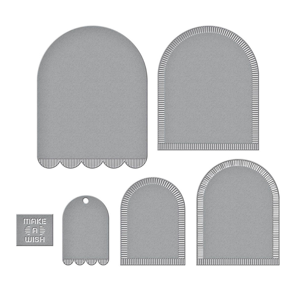 s5-619 Spellbinders Make a Wish Arch Labels Etched Dies