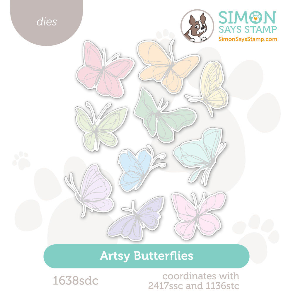 Simon Says Stam Artsy Butterflies Wafer Dies 1638sdc