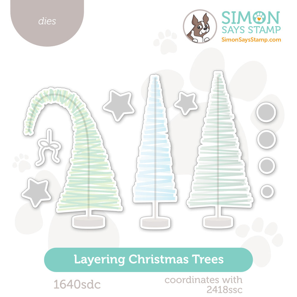 Simon Says Stamp Layering Christmas Trees Wafer Dies 1640sdc Stamptember 
