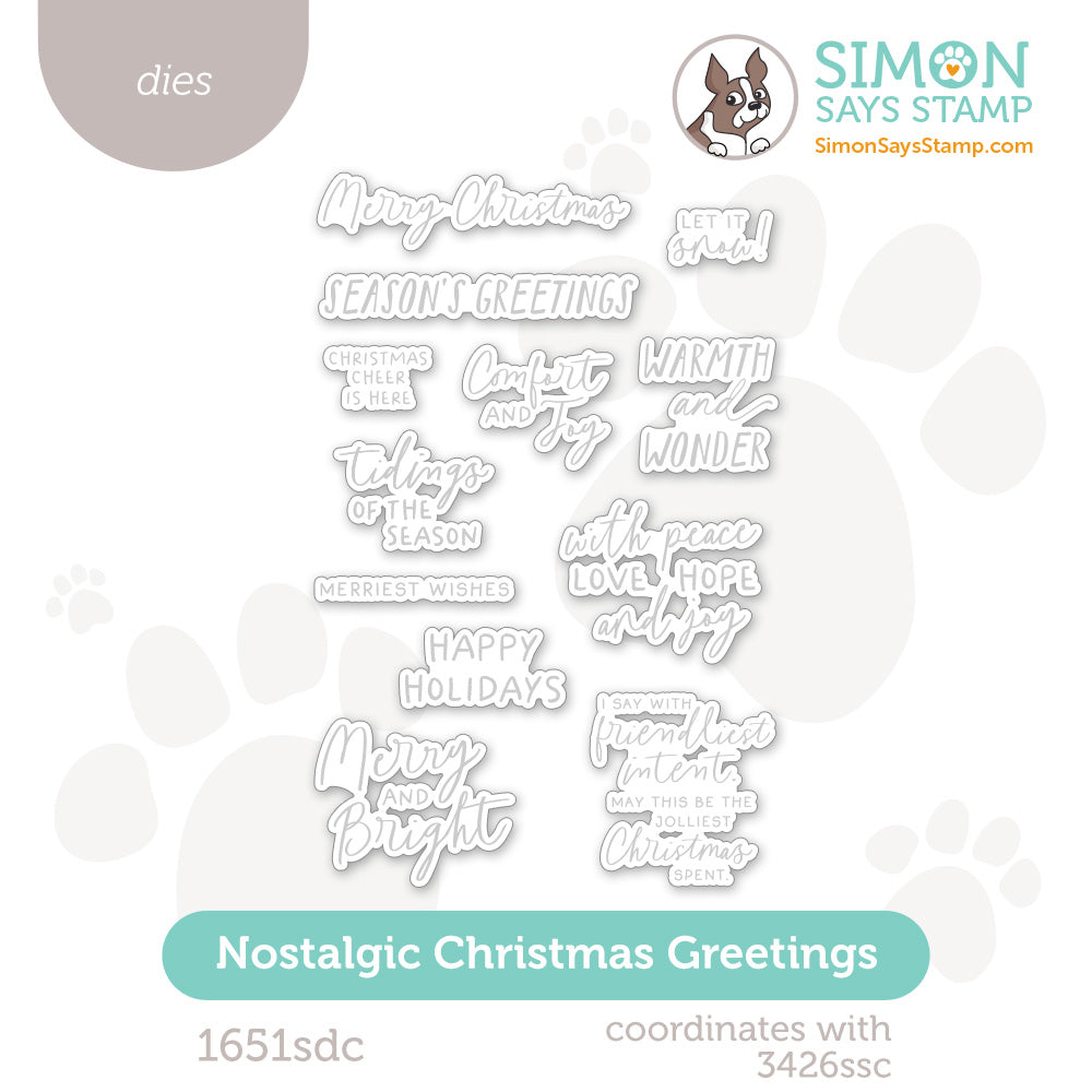 Simon Says Stamp Nostalgic Christmas Greetings Wafer Dies 1651sdc