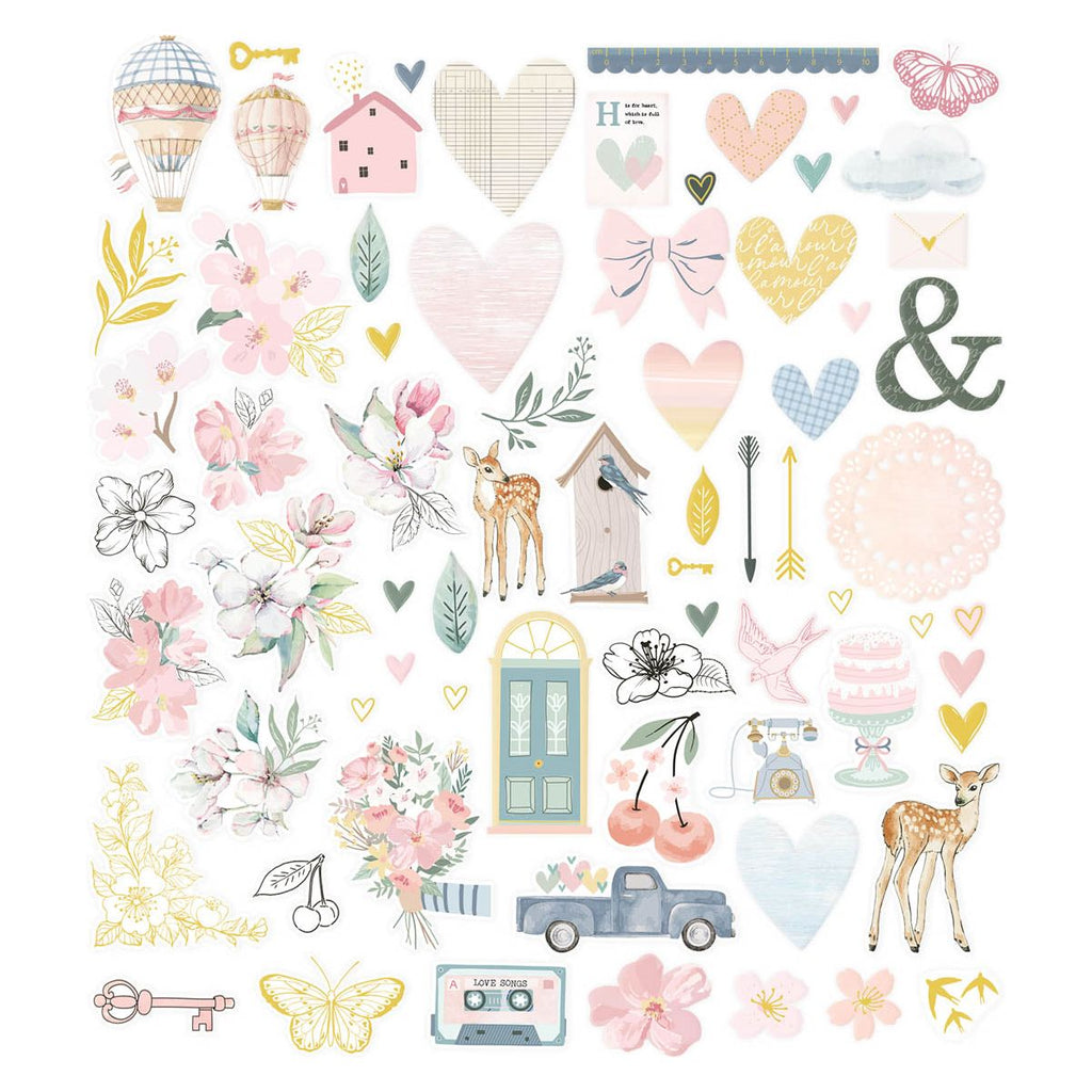 Spellbinders Heartfelt Cardstock Diecut Ephemera from Rosie's Studio 168233*