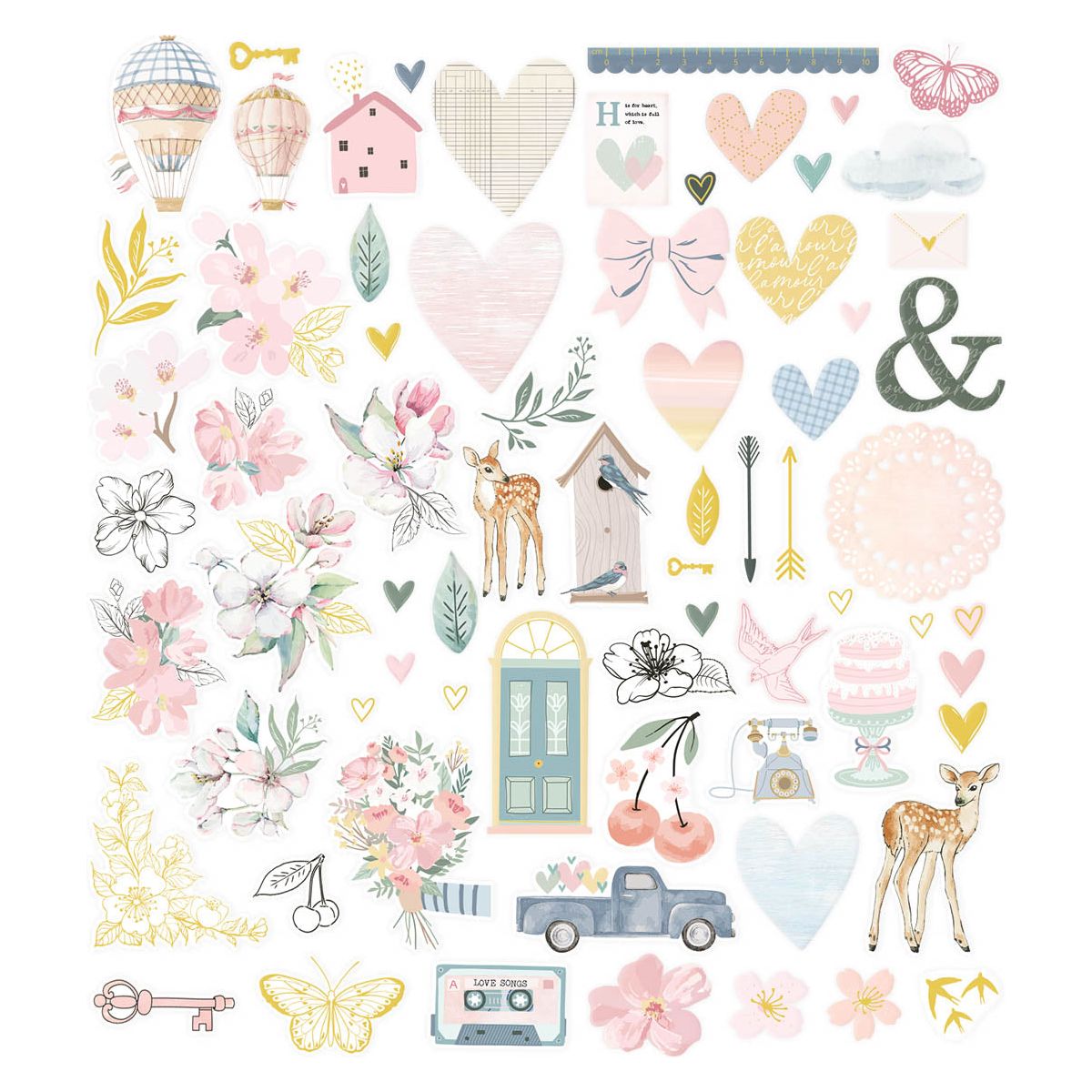 Spellbinders Heartfelt Cardstock Diecut Ephemera from Rosie's Studio 168233*