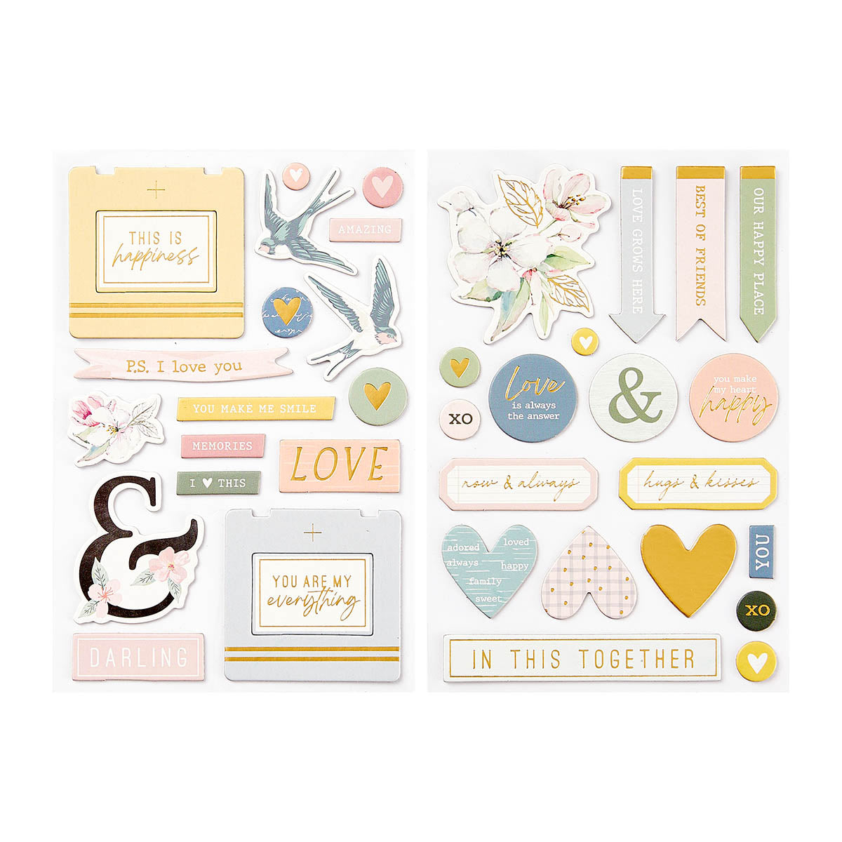 168236 Spellbinders Heartfelt Chipboard Embellishments