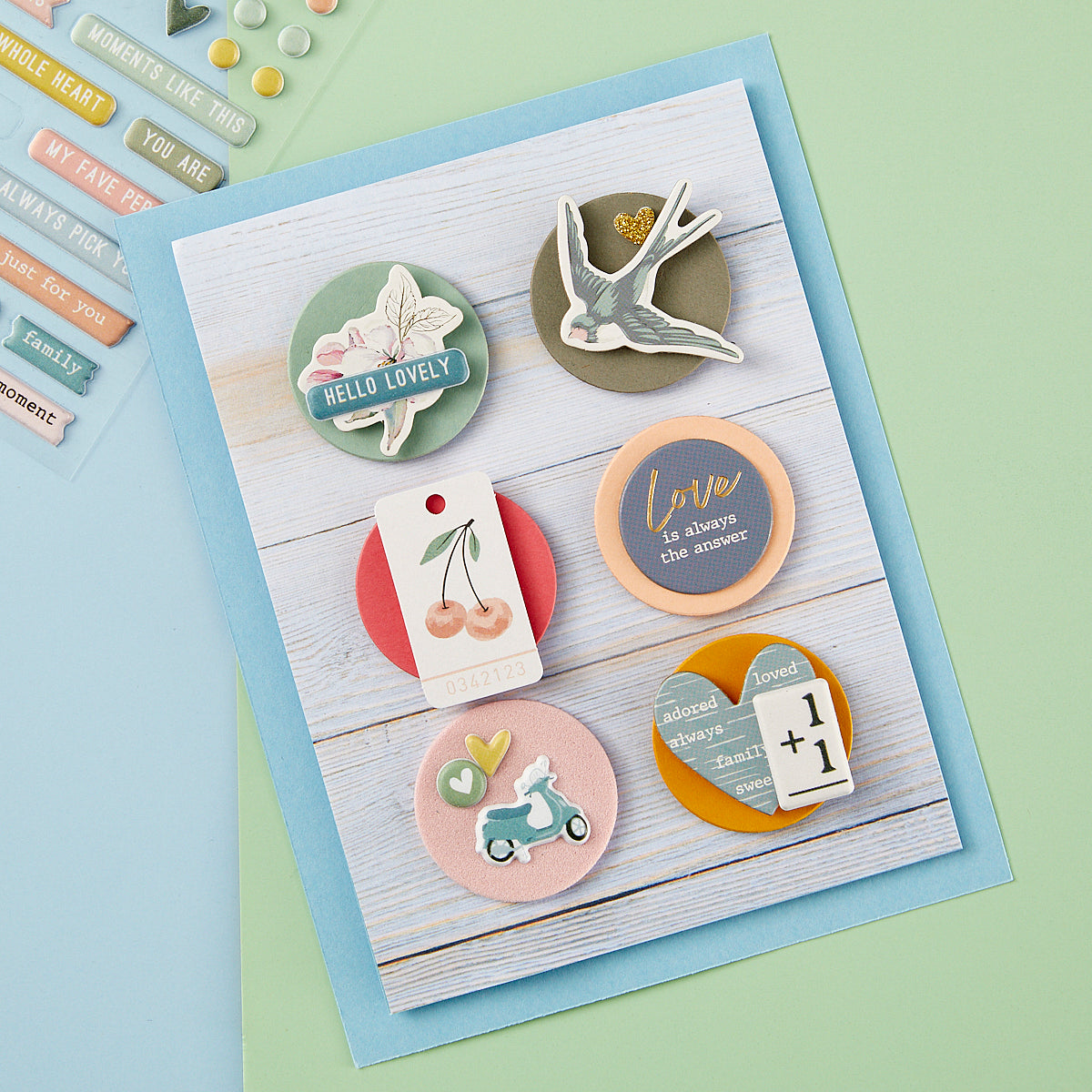 168238 Spellbinders Heartfelt Puffy Motif Stickers buttons