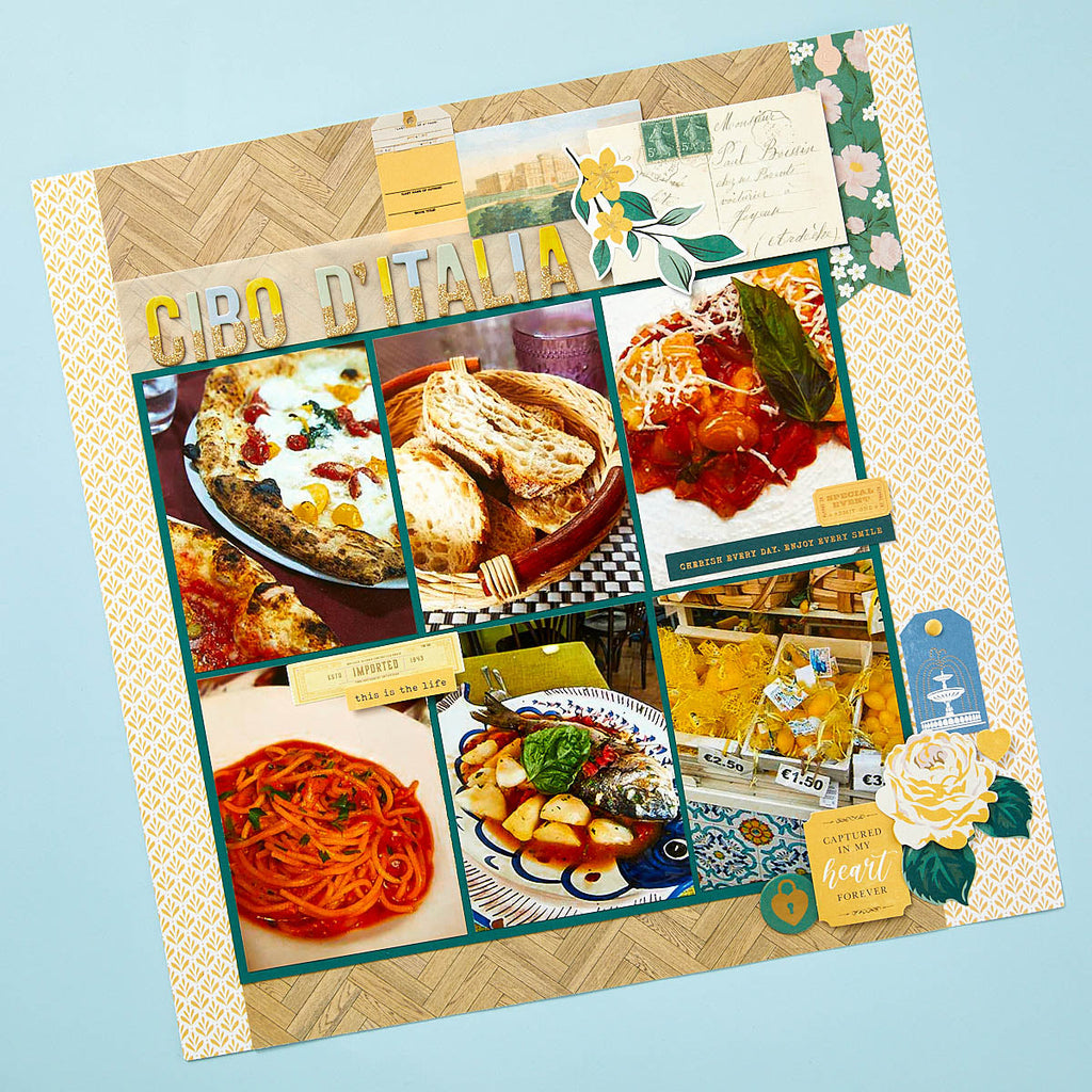 Spellbinders Belleview Chipboard Alphabet 168261 scrapbook page