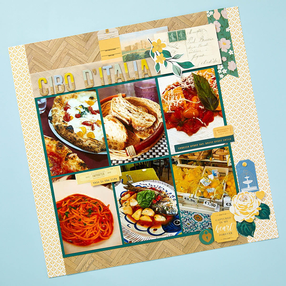 Spellbinders Belleview Chipboard Alphabet 168261 scrapbook page
