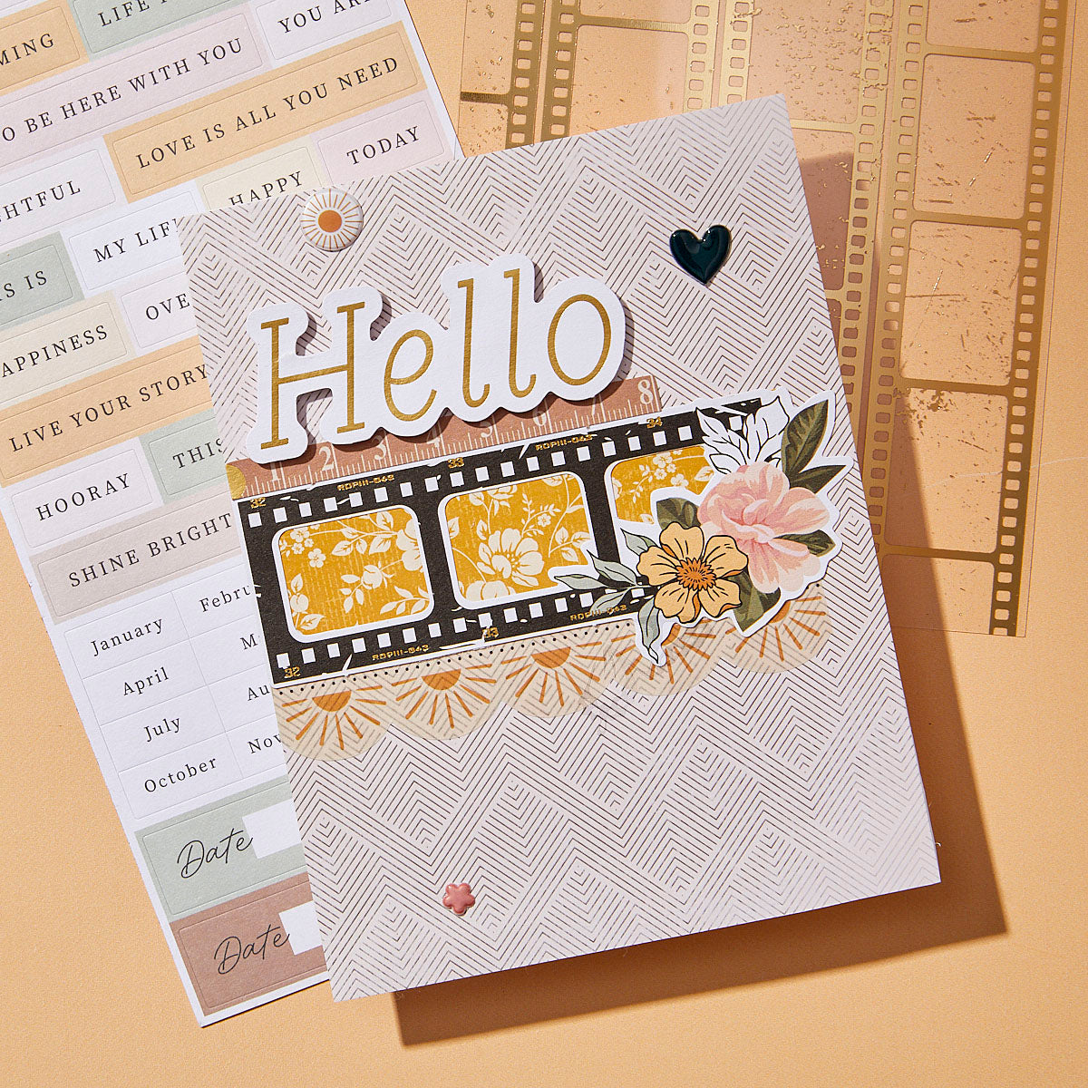 Spellbinders Rosie's Studio Golden Afternoon Embellishment Set rbd-009 hello film