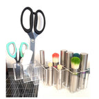 16 Slot Clear Acrylic Organizer Stand with Tim brushes and Scissors