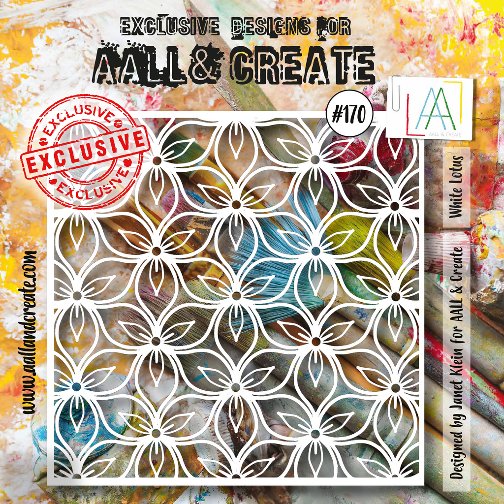 AALL & Create White Lotus 6x6 Stencil aal170